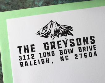 Newlywed Holiday Self Inking Personalized Gift Christmas Evergreen Tree Return Address Stamp Wedding Custom Housewarming