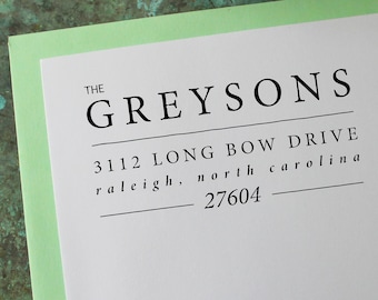 Custom Address Stamp, Magnolia - Personalized Gift - Housewarming - Newlywed - Wedding - Save the Date - Christmas - Xmas - Self Inking