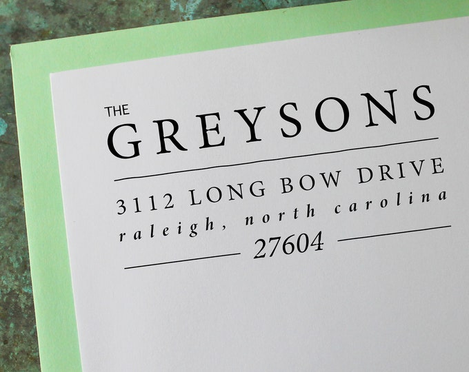 Custom Address Stamp, Magnolia - Personalized Gift - Housewarming - Newlywed - Wedding - Save the Date - Christmas - Xmas - Self Inking