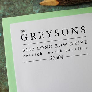 Timbre d’adresse personnalisé, Magnolia - Cadeau personnalisé - Pendaison de crémaillère - Jeunes mariés - Mariage - Save the Date - Noël - Noël - Auto-encrage