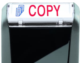 COPY Self-Inking Business Stamp, 47x18mm, 3/4"x1 7/8", 2 Colors Red and Blue, Trodat Printy 4912