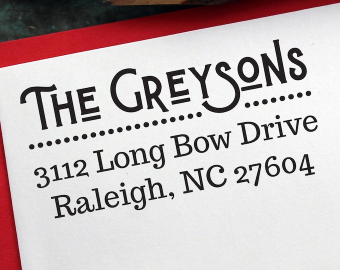 Sleighride Address Stamp, Christmas - Personalized Gift - Housewarming - Holiday Cards - Custom - Self Inking - Bespoke
