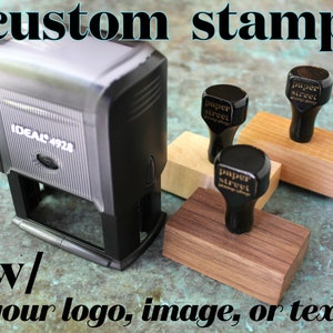 Aangepaste rubberstempel - Logostempel - Business Branding - Retouradres - Bruiloft - Visitekaartje - Gepersonaliseerde tekst of afbeelding - Zelfinktende