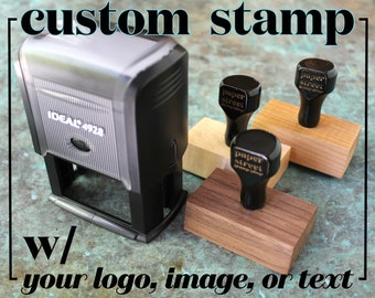 Custom Rubber Stamp - Logo Stamp - Business Branding - Return Address - Wedding - Business Card - Personalized text or image - Self Inking