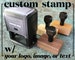 Custom Rubber Stamp - Logo Stamp - Business Branding - Return Address - Wedding - Business Card - Personalized text or image - Self Inking 