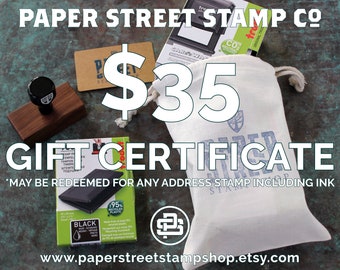 Gift Certificate for Address Stamp w/ Ink Pad