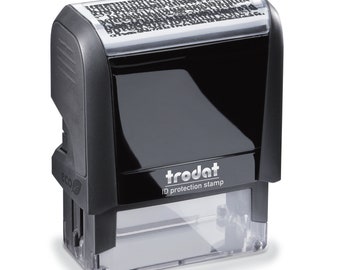 ID PROTECTION STAMP Security Self-Inking Business Stamp, 5/8" x 1 3/4", Trodat Printy 4912