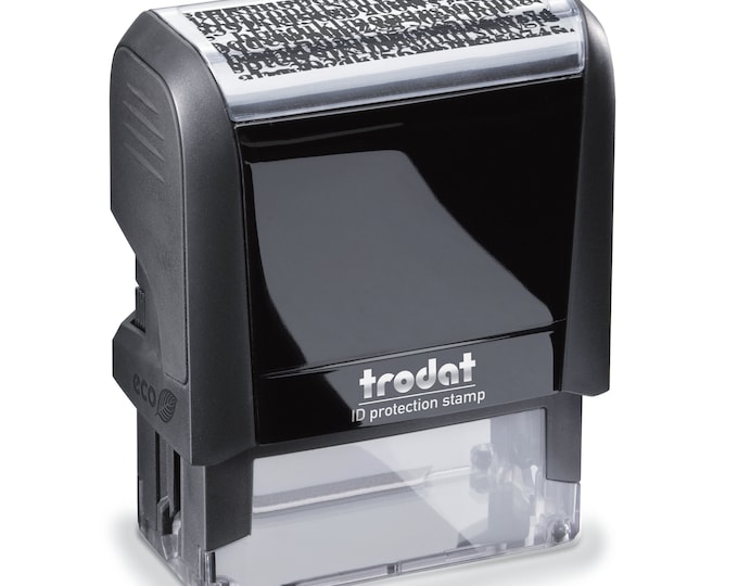 ID PROTECTION STAMP Security Self-Inking Business Stamp, 5/8" x 1 3/4", Trodat Printy 4912