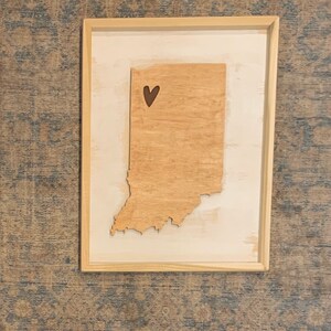 The Emily Custom State Sign, 50 states, heart cutout, housewarming gift