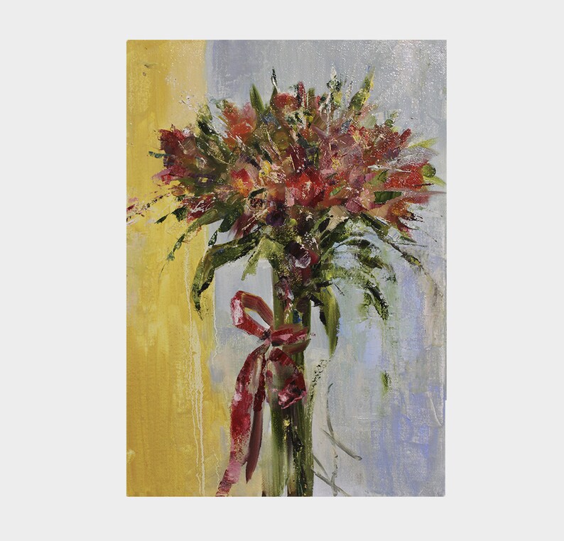 Original oil painting Bouquet Of Alstroemeria Oil flowers oil painting Painting on canvas Gift Birthday Wedding PAINTING FOR INTERIOR