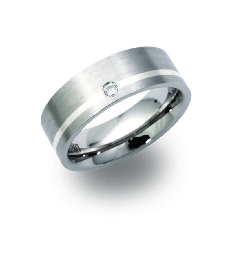 Gents Wedding Band Flat steel Wedding Band Silver wedding band Two tone Wedding band Steel silver band wide steel wedding ring,