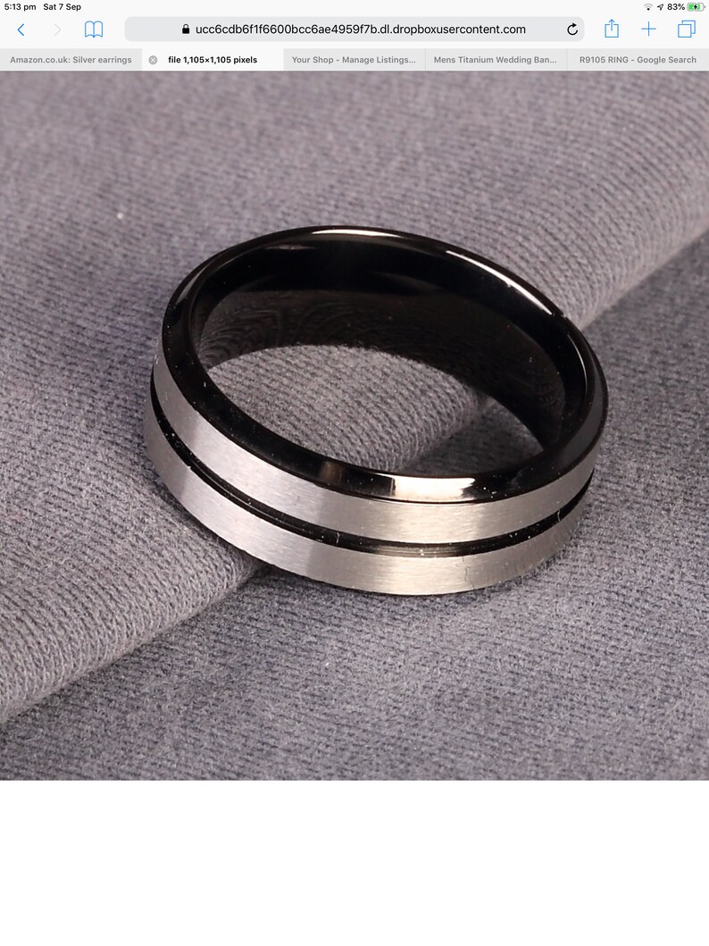 8mm wedding ring mens steel wedding band Black steel wedding band brushed black wedding ring steel wedding ring 2 tone wedding band