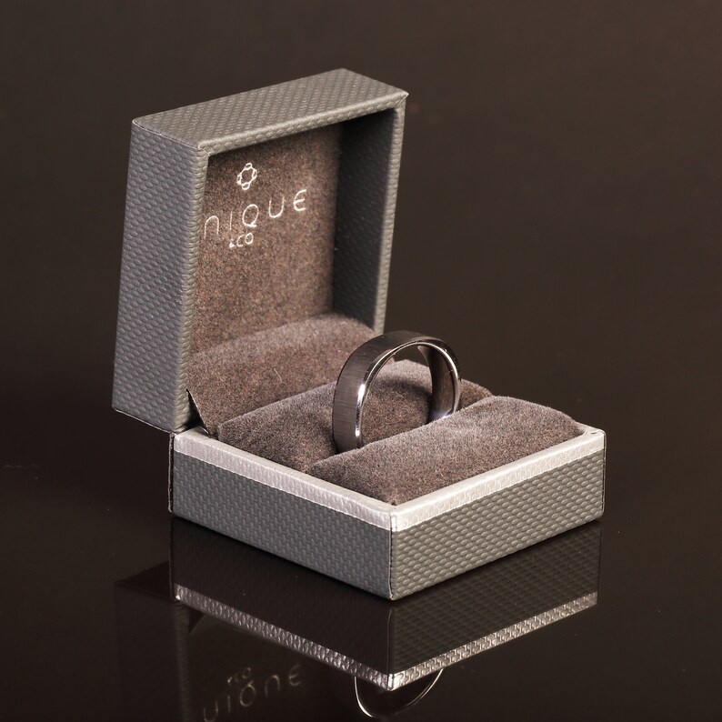 Wedding Ring Matt and shiny ring 7mm Wedding Band, Gents Wedding Band 7mm Gents Flat Tungsten band Gents Wedding Band Design on Ring