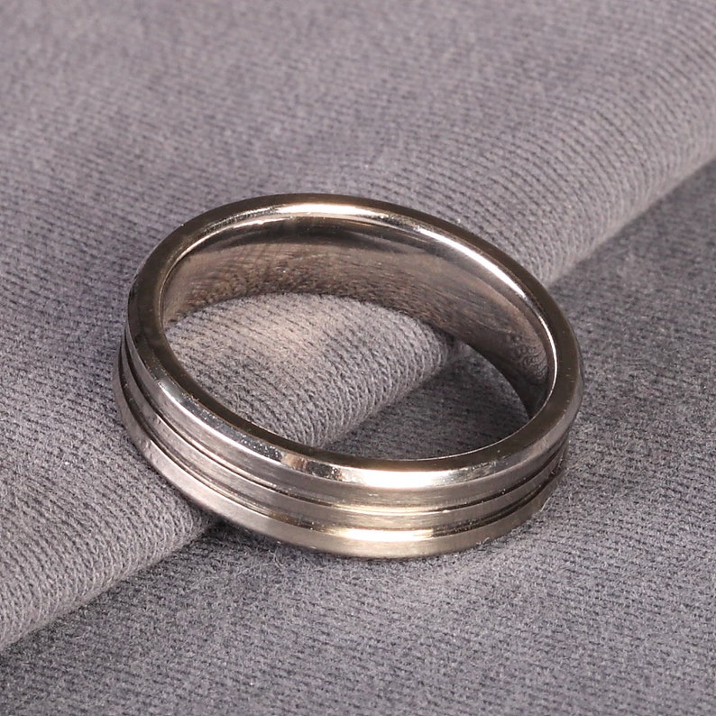 Lined Wedding ring Gents Wedding Ring 6mm Gents Concave Titanium Wedding Band Concave Wedding Band Personalised Titanium Wedding Ring