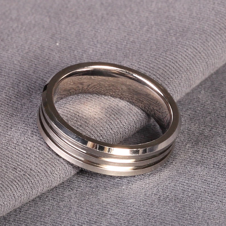 Lined Wedding ring Gents Wedding Ring 6mm Gents Concave Titanium Wedding Band Concave Wedding Band Personalised Titanium Wedding Ring