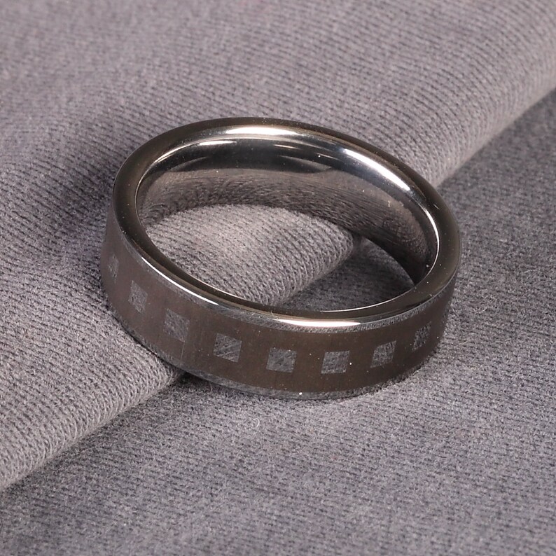Wedding Ring Matt and shiny ring 7mm Wedding Band, Gents Wedding Band 7mm Gents Flat Tungsten band Gents Wedding Band Design on Ring