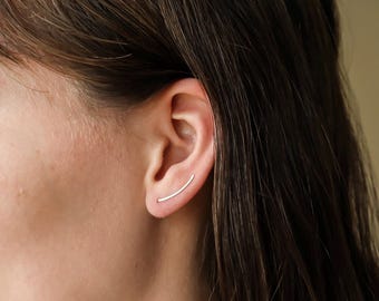 Medium Ear Climbers, Sterling 925 Silver