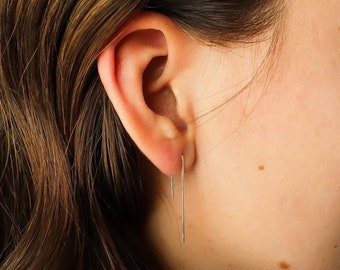 Silver Threader Earrings, Minimalist Earrings, Simple Silver Jewelry
