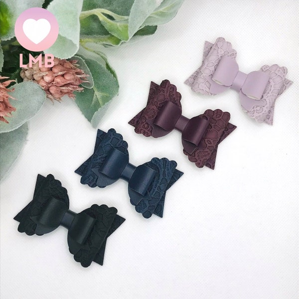 Vegan leather hair bows, faux leather hair bows, hair bows, bows for dogs, hair bows clips, small bows, dog bows, mini hair bows