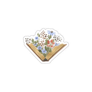 Sticker Waterproof-Book Reading Flowers-Gifts For Women-Bookish-English Teacher-Bookworm-Reader-I Love Reading-Cute Gifts For Readers-ACOTAR