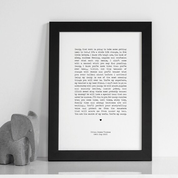 newborn letter to daddy print new daddy gift new dad gift etsy