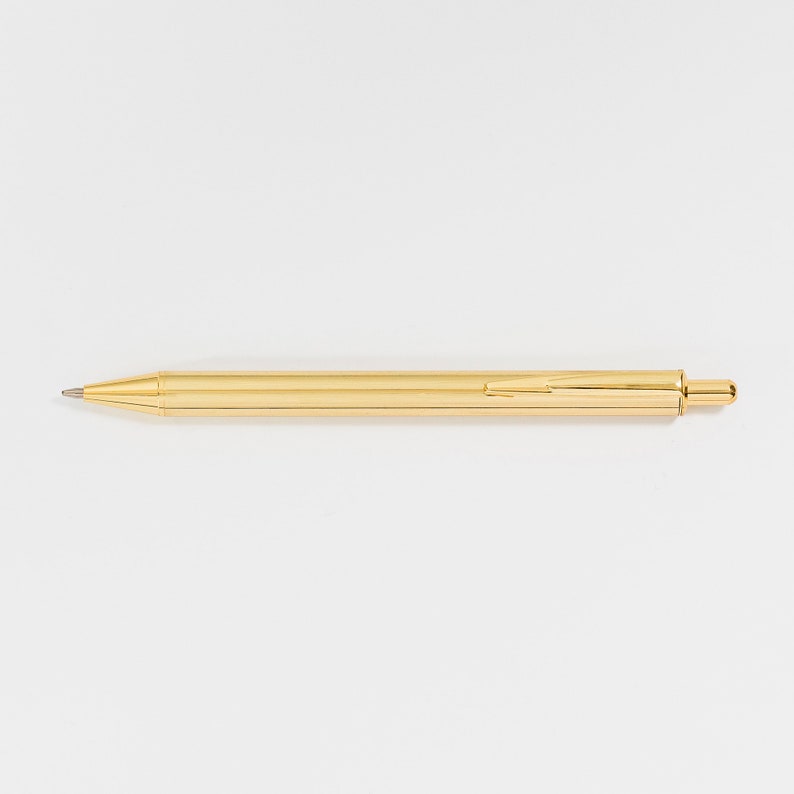 Gold Ballpoint Pen, Minimalist Pen, Gold Metal Pen, Stylish Pen, Fashion Pen, Wedding Guestbook Pen, Gold Pen, Black Ballpoint Pen image 2