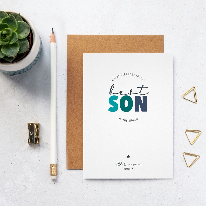 Happy Birthday Best Son In The World Card Son Birthday Card | Etsy