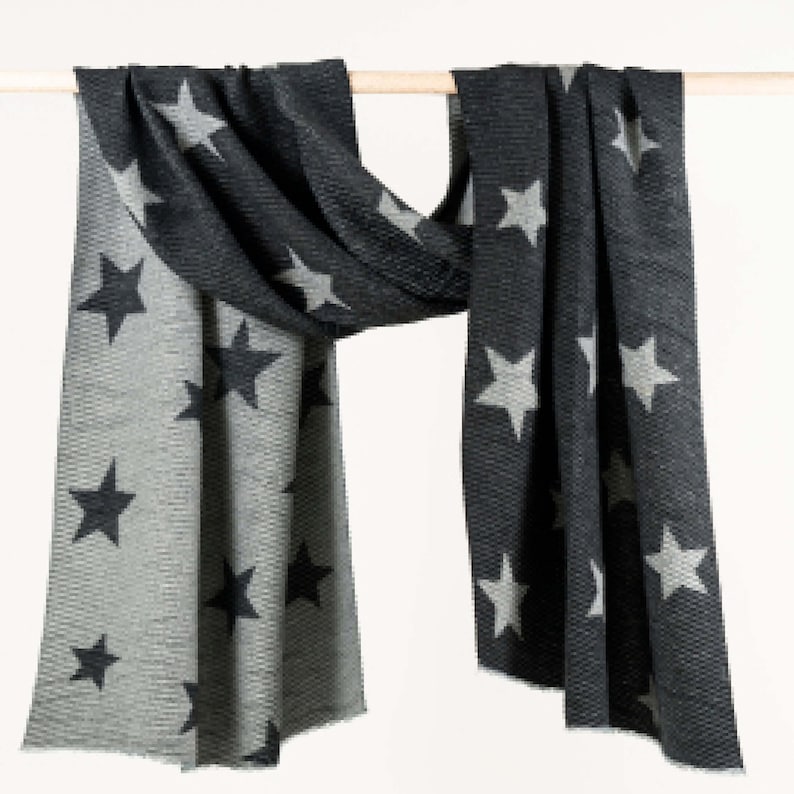 Reversible Ribbed Star Scarf, Ladies Winter Scarf, Star Scarf, Winter Scarf, Personalised Winter Scarf, Gift For Her, Blanket Scarf, Ladies image 4