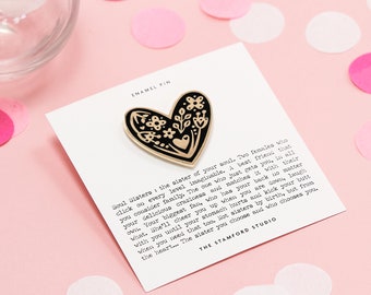 Soul Sister Enamel Pin, Heart Enamel Pin, Friendship Heart Pin, Friendship Pin, Gold Friendship Pin Badge, Soul Sister Gift, Bestie Gift