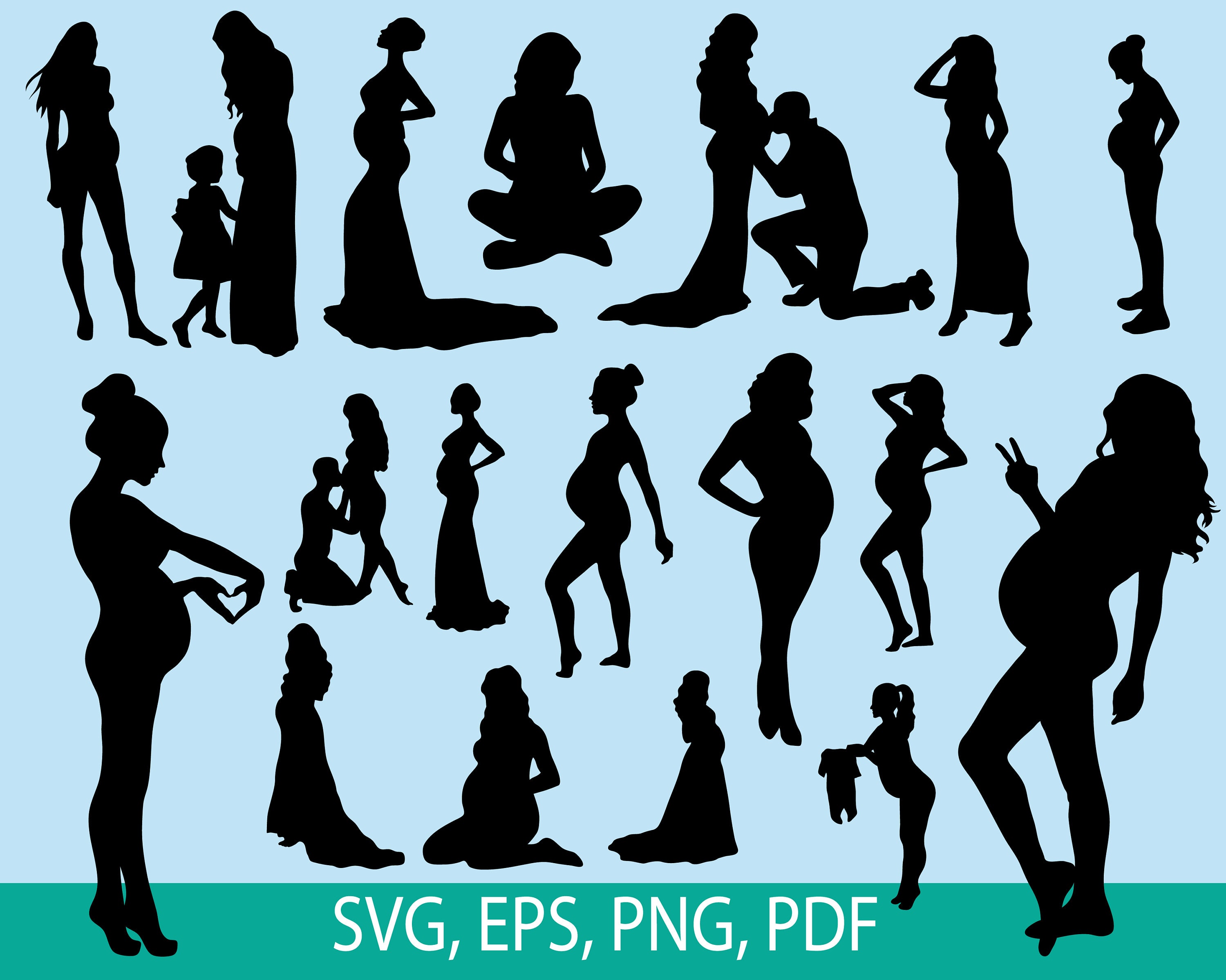 Download Pregnant Woman Silhouette Svg Mom To Be Pregnant Woman Etsy