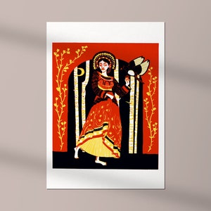 Morrígan A4 Giclée Print (Irish Mythology, Irish Gift, Linocut Art, Original Artwork, Mythology, Celtic, Myth, Folklore)