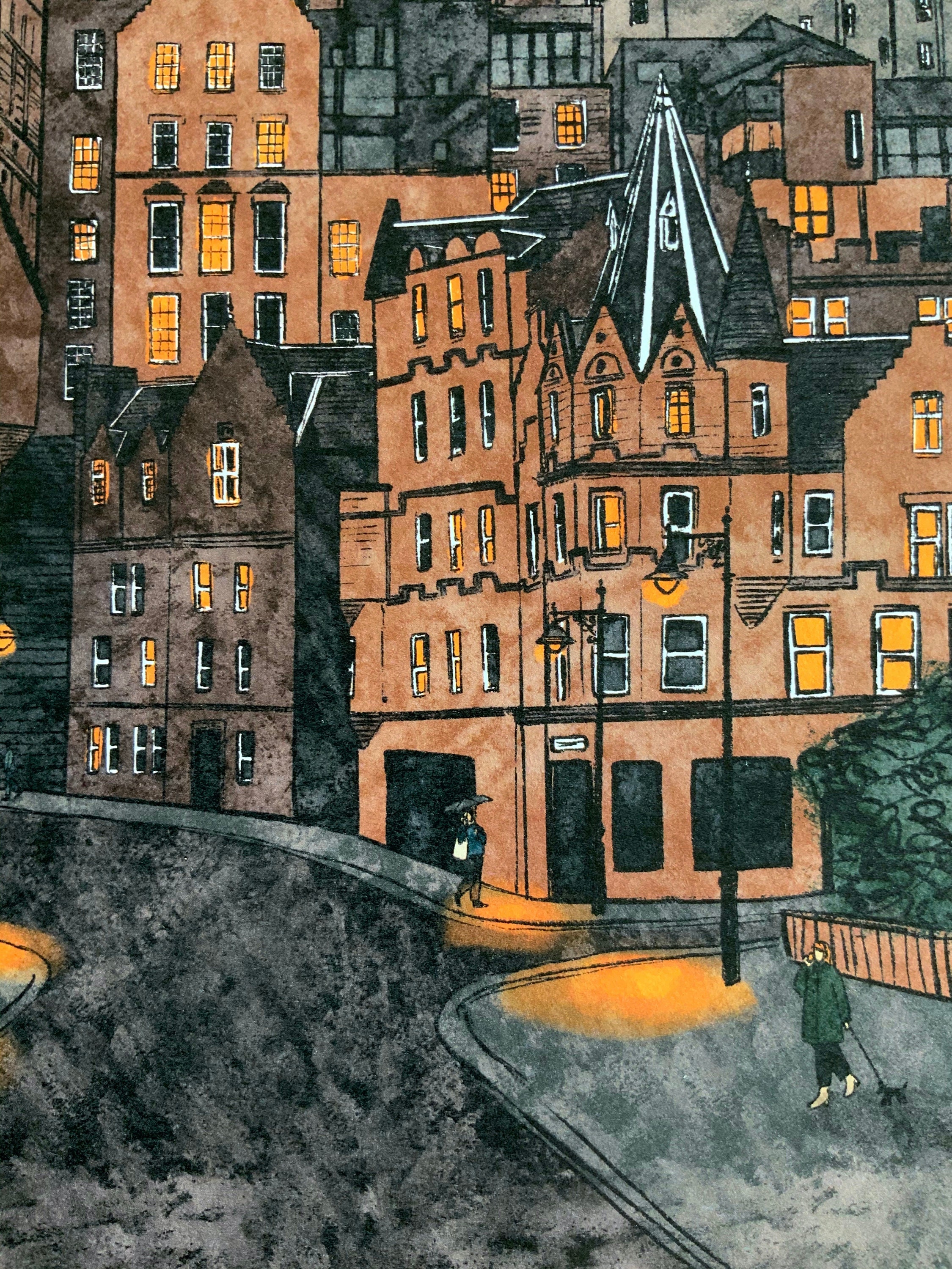 Edinburgh Old Town Art Print of Original Illustration A4 Etsy