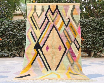Vintage Moroccan rug 5x8, Berber rug, handmade wool carpet, Boujad rug, colorful bohemian rugs, Moroccan wool rug, Teppich Marokko, area rug