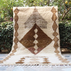 Cream Moroccan rug, Berber rug, Beni ourain rug, Rugs for living room, Rugs, Soft wool carpet, Minimalist rug, Large area rug, Wollteppich