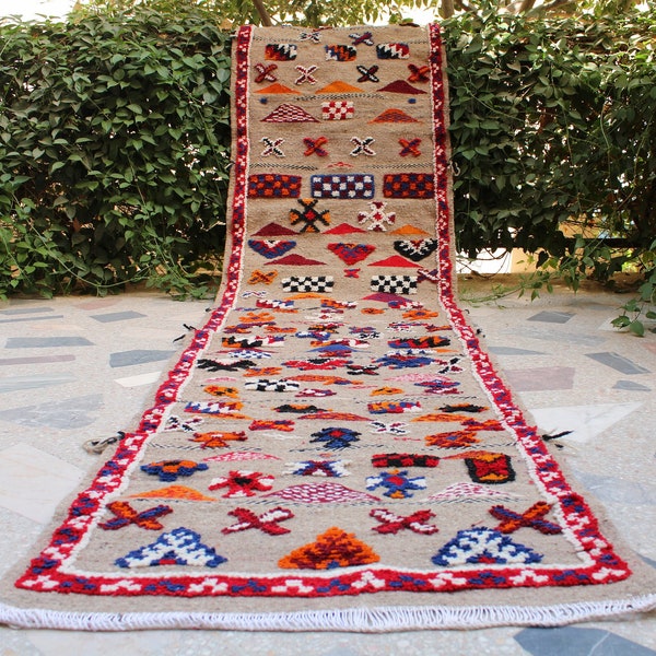 Custom Morrocan runner rug, Morrocan door rug, Kitchen floor runner, Colorful hallway runner, Stairs rugs, Berber Teppich, Runner rug grey