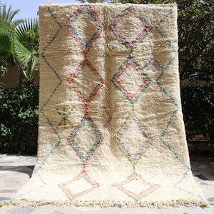 Großer Berber Teppich, Beni Ourain Teppich 200x300, Berberteppich, Wohnzimmerteppich, Wohnzimmer, 200x300