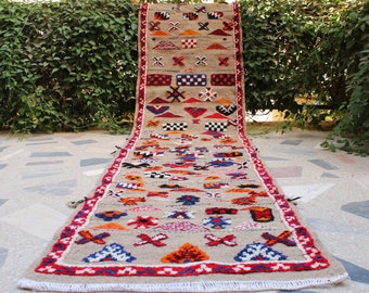 Custom Morrocan runner rug, Morrocan door rug, Kitchen floor runner, Colorful hallway runner, Stairs rugs, Berber Teppich, Runner rug grey