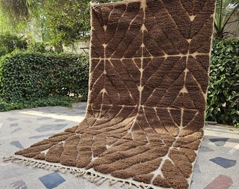 Brown Moroccan Rug, Bohemian Shag Rug, Beni ourain carpet, Earth tone rug, Home decor, berber area rug, Rugs and carpet, Made to Order Rug