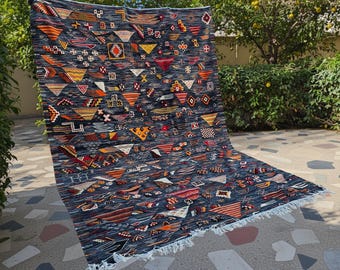 Blue Moroccan rug, Custom made rug, Large area rug 9x12, Rug living room 8x10, Hand Woven Rug, Morrocan carpet, Unique Handmade Rug, Teppich