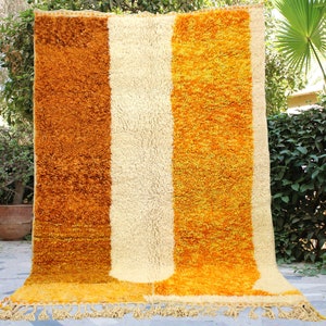 Morrocan rug, Rugs for living room, Yellow moroccan rug, Beni Ourain rug, moroccan rug 8x10, Brown moroccan rug, custom Berber Rugs Morocco