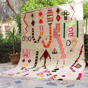 Moroccan shag rug, Handcrafted rug, Moroccan rug 8x10, Beniourain rug, Custom Morrocan rug, Beni Mrirt rug, Rug living room 8x10, Teppich