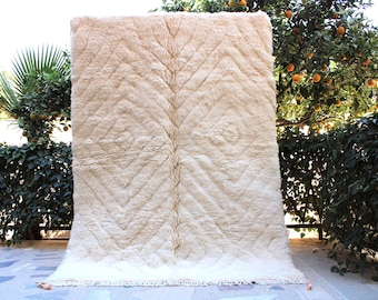 Alfombra marroquí blanca, alfombra Beni Ourain Marruecos, alfombras blanco roto, alfombra bereber, alfombra de lana blanca, alfombra marroquí tejida a mano, alfombra Beni, teppich boho