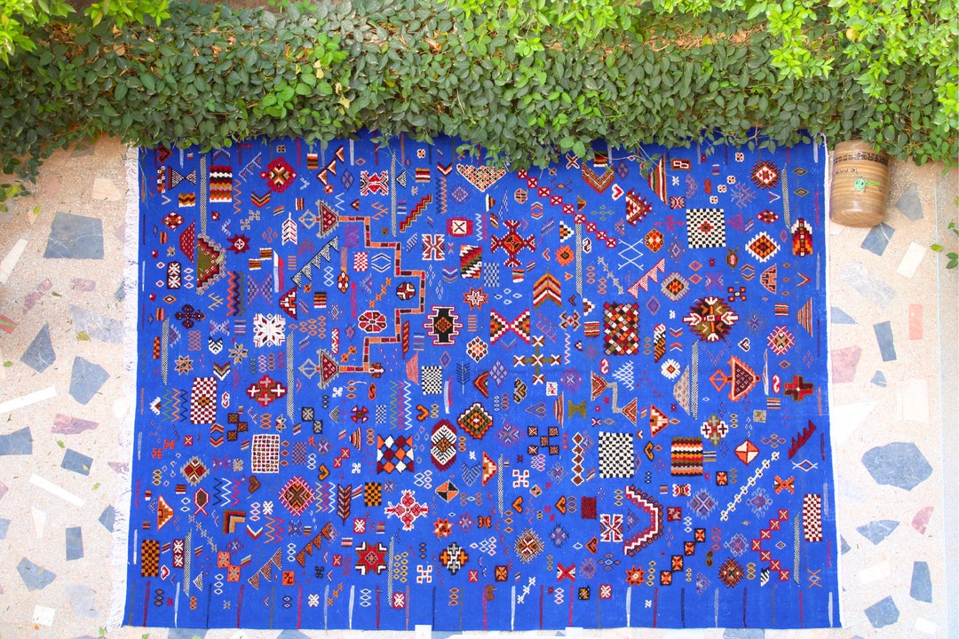Blue Arabic Rug Blue Morrocan Rug, Berber Rug, Moroccan Rug, Bohemian Rugs, Blue Rugs ...