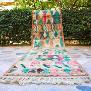 Moroccan wool runner rug for hallway, Berber runner carpet, Boujaad runner, Moroccan decor runner, Vintage Moroccan runner, läufer teppich