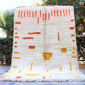 Moroccan shag rug, Authentic orange rug, High quality rug, Beniourain rug, Berber carpet, Home decor, Custom rug, Morrocan rug 8x10, Teppich