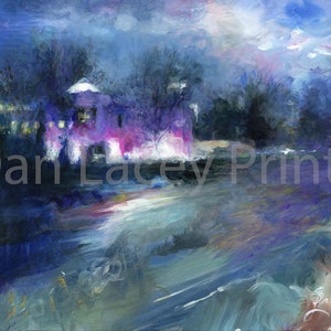 Canvas Print / "Paisley Park Lake Ann View at Night" from Original Dan Lacey Painting