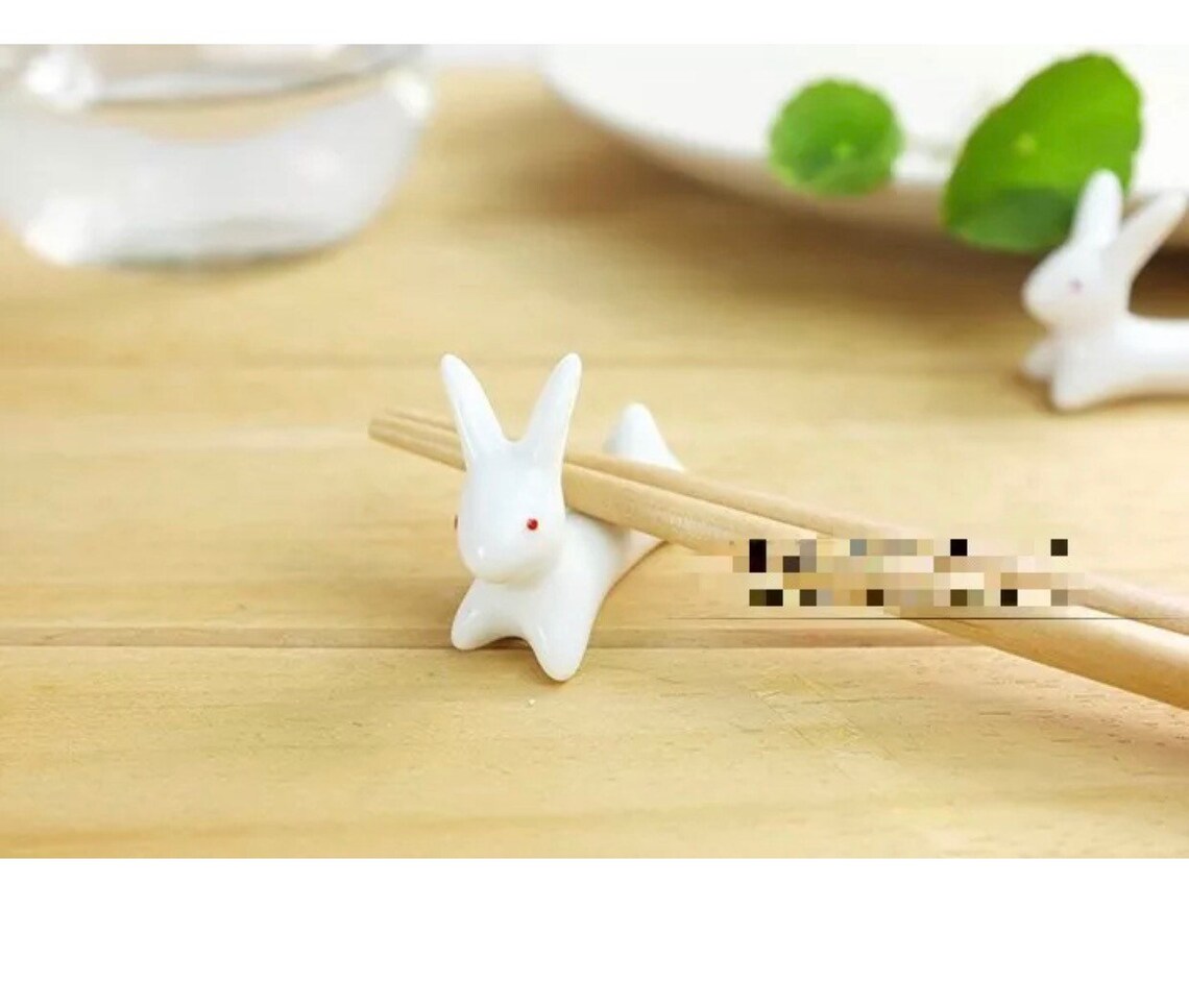 2 x Cute Bunny Chopstick Rest Novelty Lovely Kawaii Gift China Etsy