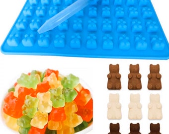 4 Pack Silicone Gummy Bear Molds 50 Cavities Gummy Bear Candy Molds for Party Wedding Birthday