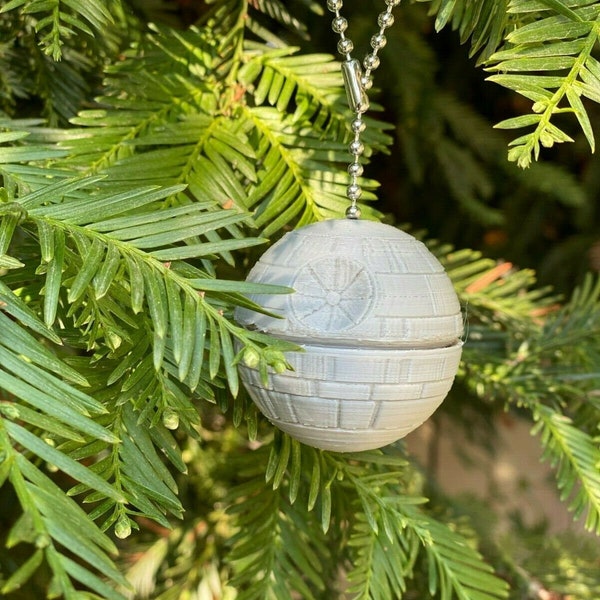 Star Wars Death Star Tree Ornament or Ceiling Fan pull chain comes with Chain