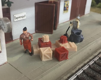 HO, O, G scale Freight Crates set shipping Crate Platform Accessories Diorama